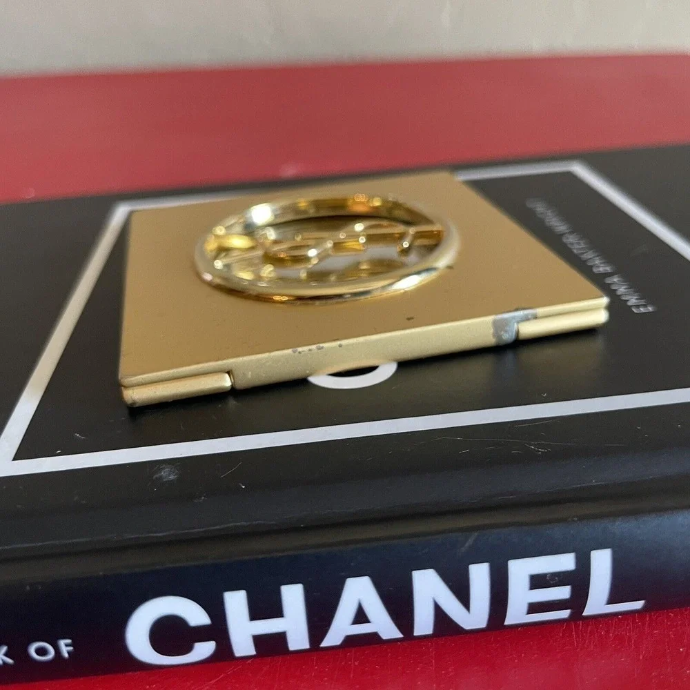 YVES SAINT LAURENT YSL VINTAGE GOLD PURSE MIRROR Metal‎ 1980's Compact